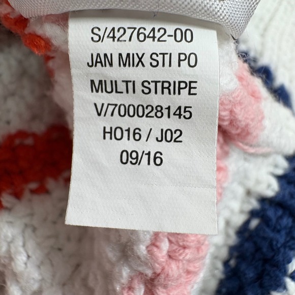 Old Navy Womens Multi Color Stripe Textured Cotton Blend Crewneck Sweater Medium - Picture 8 of 12